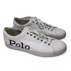 Polo Ralph Lauren Longwood ‘Polo’ White  Men’s Size 14 Leather Sneakers